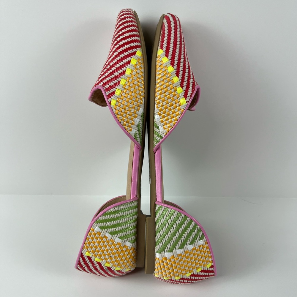 C Est 1946 Colorful Woven Multi Color Pointed Toe Flats size 10 New without Box - Picture 4 of 13